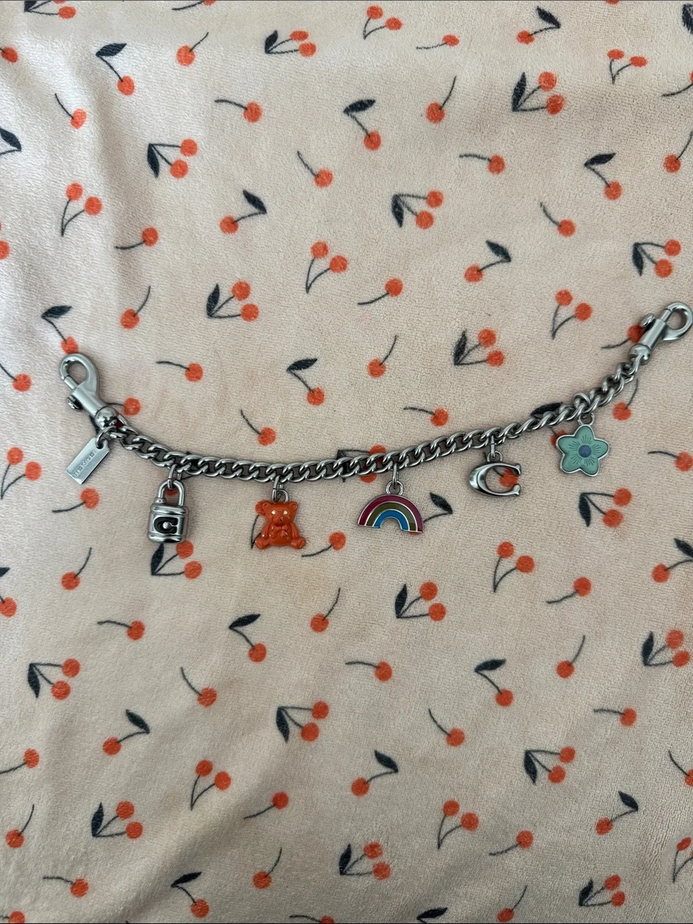 Coach Silver Charm with Rainbow, Flower & Bear Charms - Kids Accessories